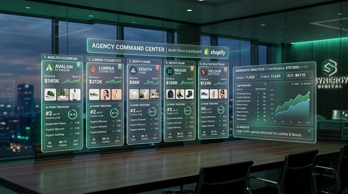 Nexis CRO Agency Multi-Store Command Center for Shopify